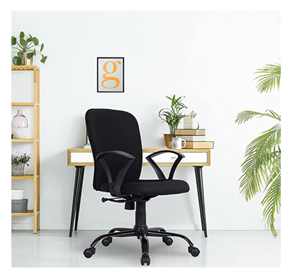 refurbished green soul (seoul x smartblack) office chair, mid back mesh ergonomic home office desk chair with comfortable & spacious seat, rocking-tilt mechanism & heavy duty metal base (black)