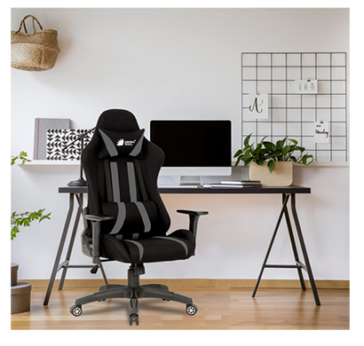 green soul ( fiction_blackgrey) multi-functional ergonomic gaming chair with premium & soft pu leather fabric, adjustable neck & lumbar pillow, 4d adjustable armrests & heavy duty metal base (black & grey)