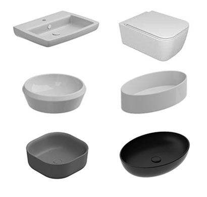 gsg kitchen & bath fixtures product lot ( wash basin, water closet, seat cover, fixing kit)