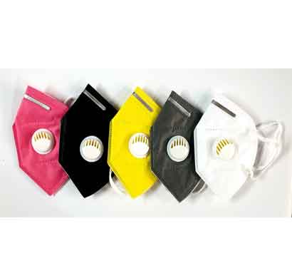 hamston antibacterial safety mask with air filter-reusable (white,black,yellow,gray,pink)