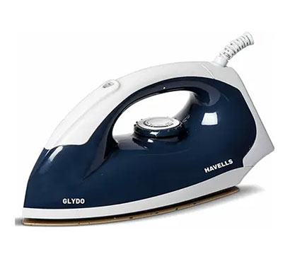 havells (ghgdibab100) glydo blue & white 1000 w 360 degree swivel cord dry iron