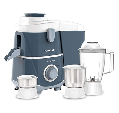havells (ghfjmdde050) vitonica 500 watts 3 jar juicer mixer grinder (grey)