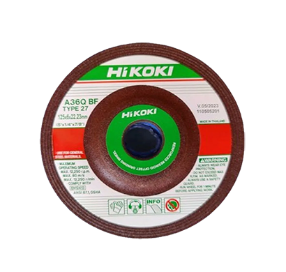 hikoki a36q-bf type 27 resinoid offset grinding wheel (125x6x22.23mm )