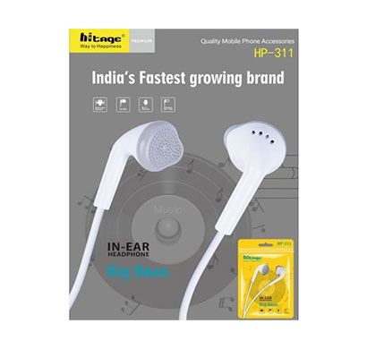 hitage hp-311 wired earphone (white)
