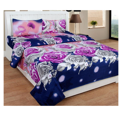 homdazal ( mg-sheet-28 ) 3d bedsheet with pillow covers polycotton ( multicolor)