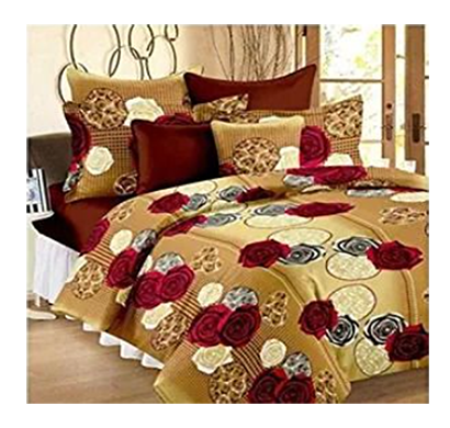 homdazal ( mg-sheet-29 ) 3d bedsheet with pillow covers polycotton ( multicolor)