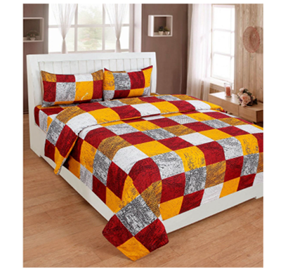 homdazal ( mg-sheet-30 ) 3d bedsheet with pillow covers polycotton ( multicolor)