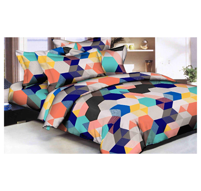 homdazal ( mg-sheet-60 ) 3d bedsheet with pillow covers polycotton ( multicolor)