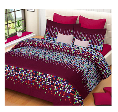 homdazal ( mg-sheet-61 ) 3d bedsheet with pillow covers polycotton ( multicolor)
