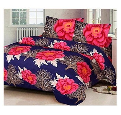homdazal ( mg-sheet-64 ) 3d bedsheet with pillow covers polycotton ( multicolor)
