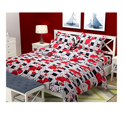 homdazal ( mg-sheet-66 ) 3d bedsheet with pillow covers polycotton ( multicolor)