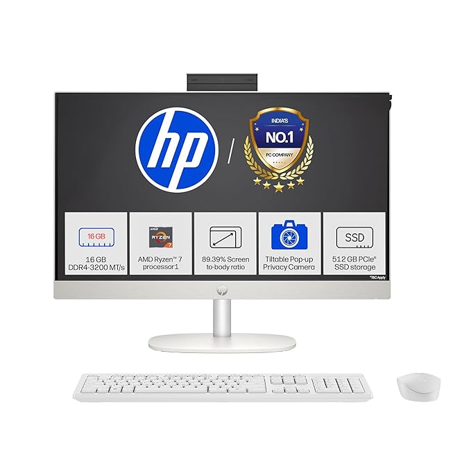 hp 24-cr0023in all-in-one (amd ryzen 7 7730u processor/16gb ram/512gb ssd/23.8