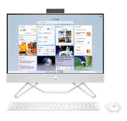 HP 22-DD2986in All-in-One Desktop PC (Intel Celeron Dual Core/ 8GB RAM/ 512GB SSD / Windows 11 + Ms Office/ 21.5 Inch Screen/ 1 year Warranty), Snow White
