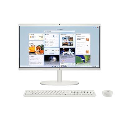 HP 22-dg0786in All-in-One Desktop PC (Intel Core i3-N300/ 8GB RAM/ 512GB SSD / Windows 11 / White Wired Keyboard and Mouse Combo/ 21.5 inch FHD/ 1 year Warranty), White
