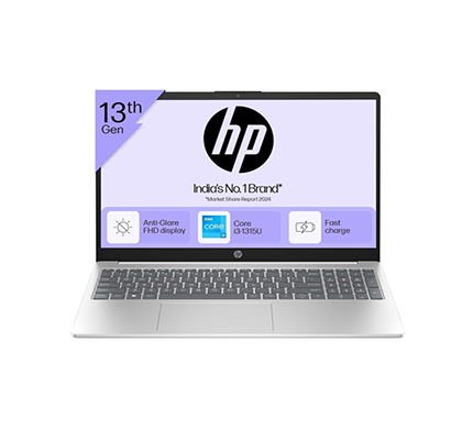 hp 15 (fd0568tu) thin and light laptop ( intel core i3-1315u/ 13th gen/ 8gb ram/ 512 gb ssd/ windows 11 home with ms office/ 15.6 inch), silver