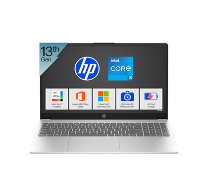 hp 15 (fd0575tu) laptop (intel core i5-1334u/ 12gb ddr4/ 512gb ssd/ 15.6'' fhd/ windows 11/ ms office 24), silver