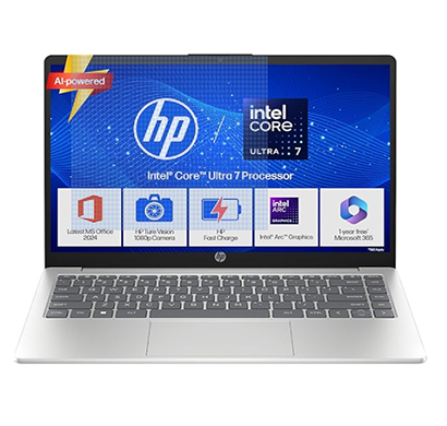 hp 14-gr1036tu laptop (intel core ultra 7 155h/ 16gb ram/ 512gb ssd/ windows 11 home + ms office/ 14