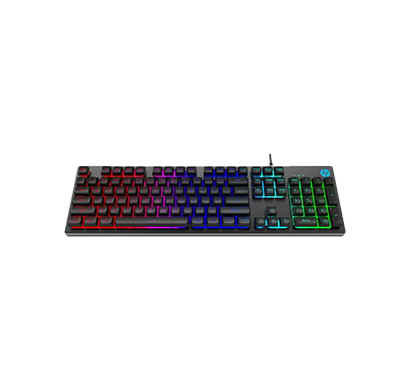 hp k500f anti-ghosting keys, metal panel, rainbow backlight, membrane wired usb gaming keyboard