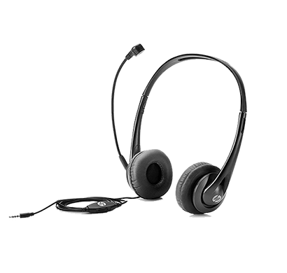 hp stereo 3.5mm over ear wired headset (black)