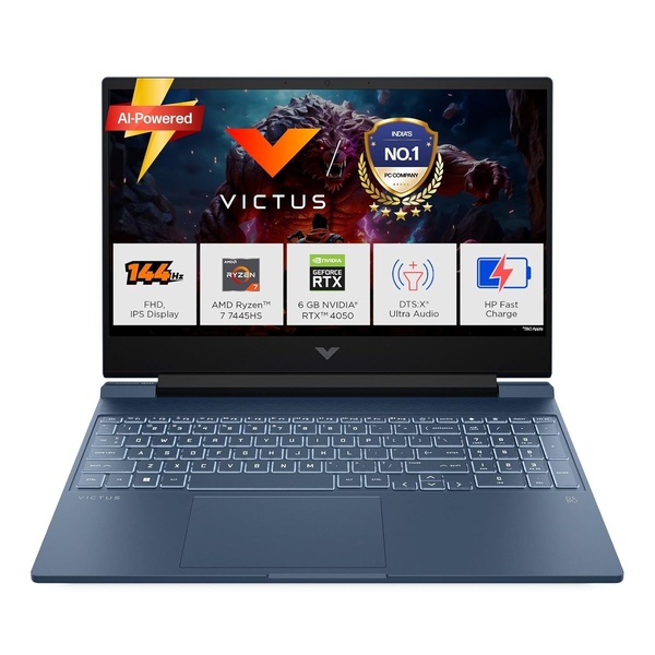 hp victus fb3130ax gaming laptop (amd ryzen 7 7445hs/6gb rtx 4050/16gb ddr5(upgradeable)/512gb ssd/15.6 inch 39.6cm/windows 11/office 24/ 2.29kg), blue
