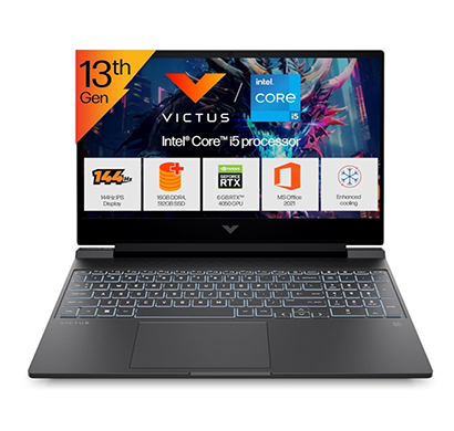 hp victus (fa1319tx ) laptop (intel core i5-13420h/ 13th gen/ 16gb ram/ 512gb ssd/ windows 11 home + ms office/ 6gb rtx 4050 graphics/ 15.6