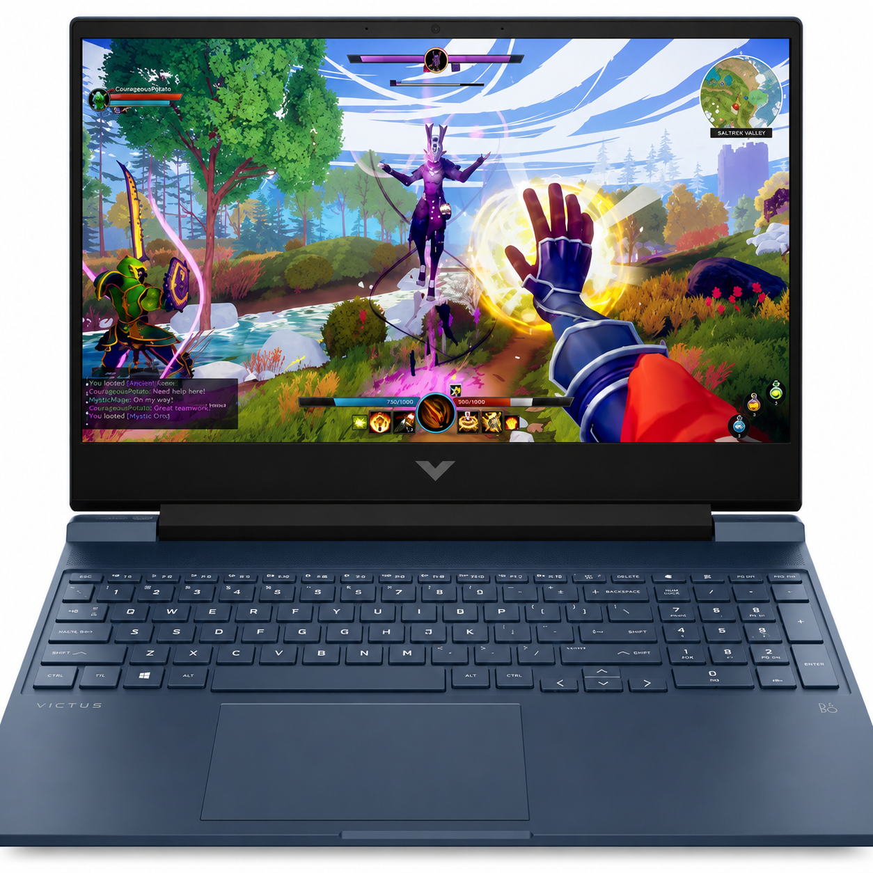 hp victus 15-fa2504tx gaming laptop ( intel core 5 210h/24gb ram/512gb ssd/6gb-rtx4050/windows 11 home/microsoft office 2024/15.6 fhd 144hz/1 year warranty), blue