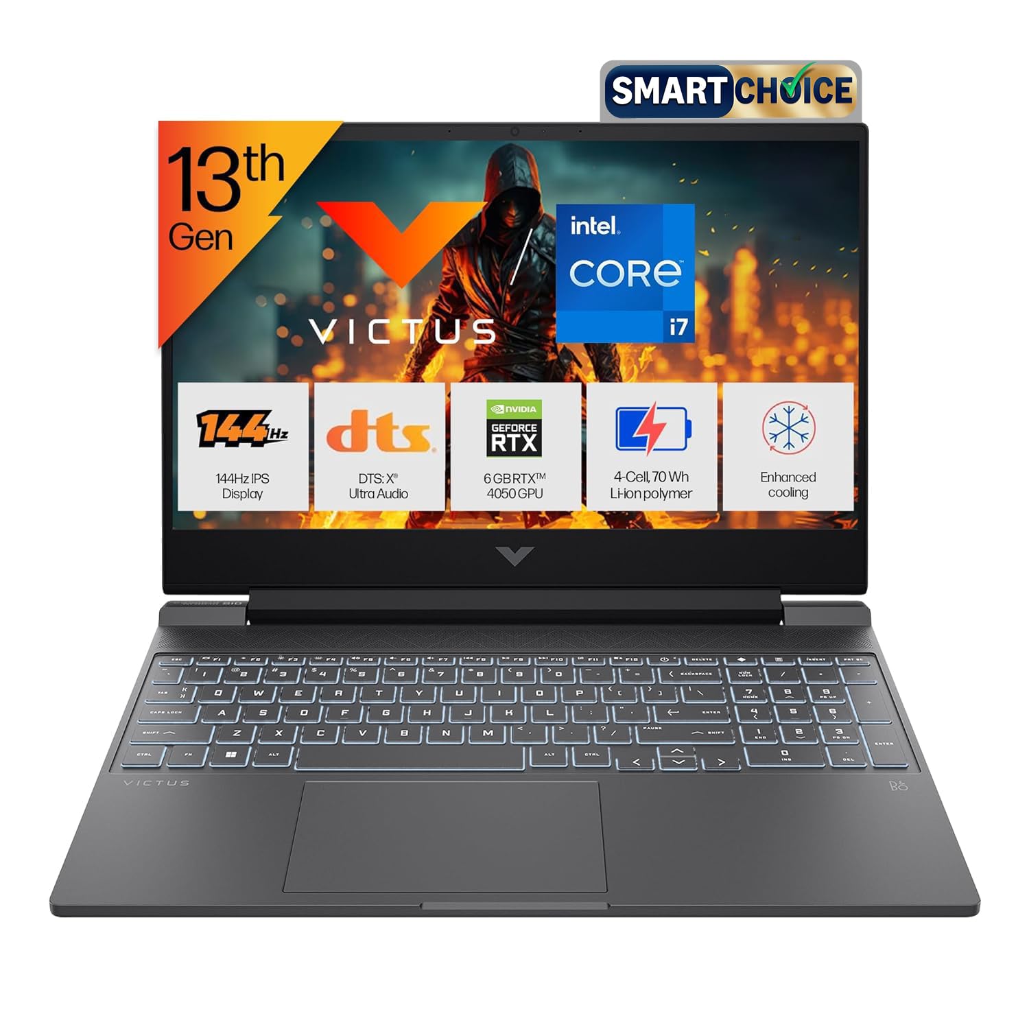 hp victus 15-fa2100tx gaming laptop (intel core i7-13620h/ 13th gen/16gb ram/512gb ssd/6gb rtx 4050/ 15.6