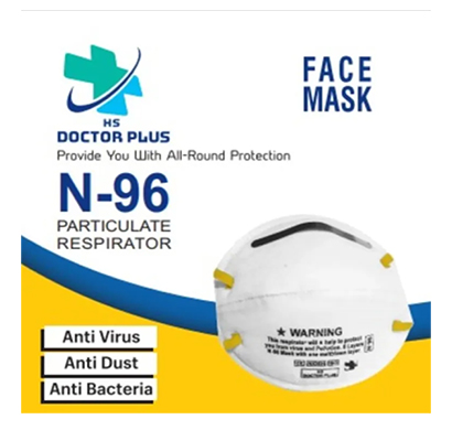 hs doctor plus (n-96) face mask 6 layer mask for all (white)