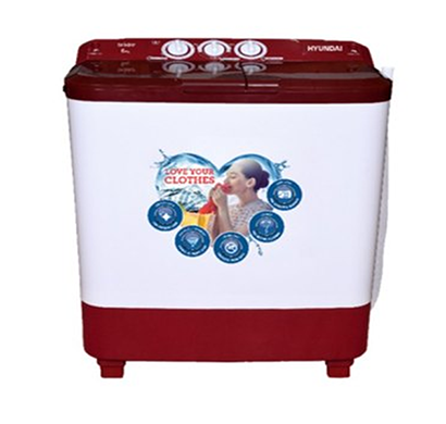 hyundai wm hys62c1-dmk7, 6.2 kg semi auto plastic washing machine (dark maroon)