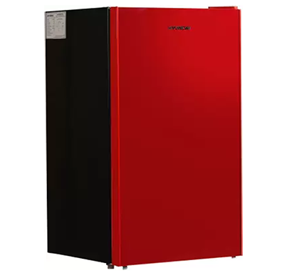 hyundai ( hg101ltrg-hdm) 1 star, 95l bar red glass, single door refrigerator