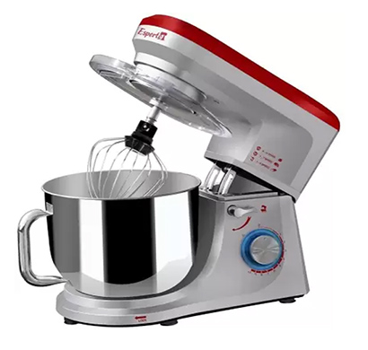 inalsa professional stand mixer esperto -1400w, 100% pure copper motor, 6l ss bowl with handle + splash guard, 10 speed + pulse function, metal gears, includes beater, dough hook & whisk 1400 w stand mixer ( silver, red)