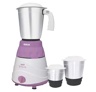 inalsa jazz 550-watt mixer grinder with 3 jars ( purple,white)