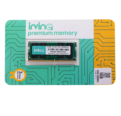 irvine 16gb ddr4 2666 (dual channel) pc dimm ram