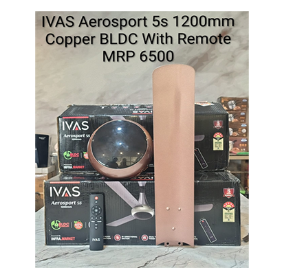 ivas aerosport 5s 1200mm copper bldc ceiling fan with remote control