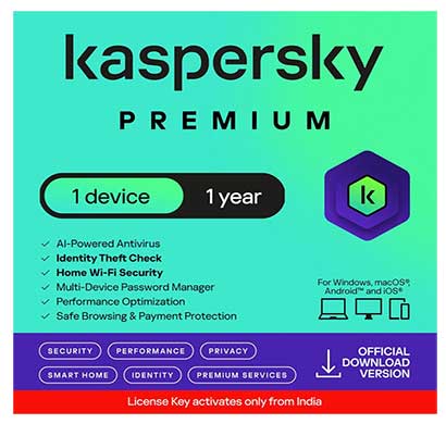 kaspersky kpremium5/1 ( kl1065cuafs) premium 1 device 1 year 5 flappers