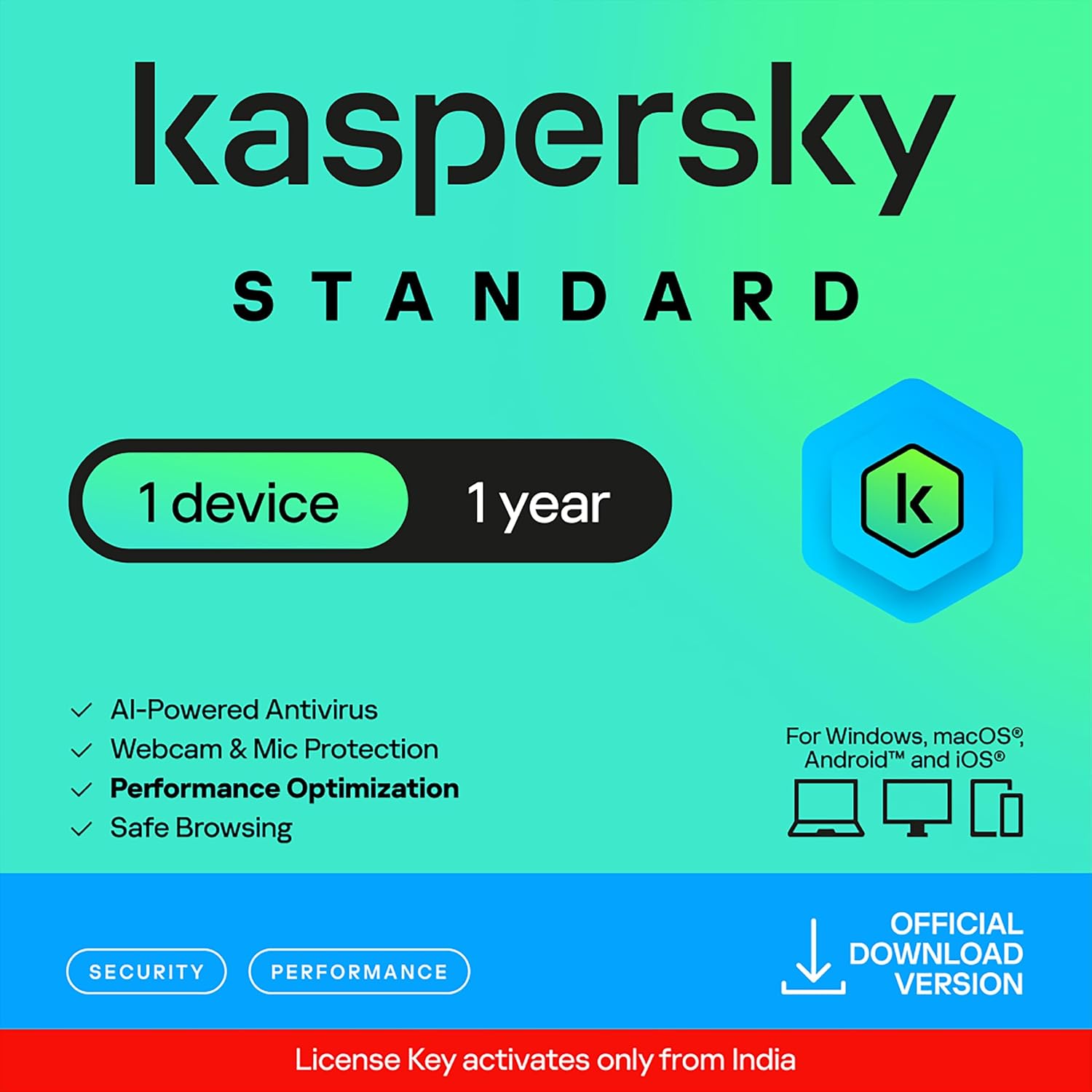kaspersky std kstd3/1 (kl1041cuafs) 1 device 1 year 3 flappers
