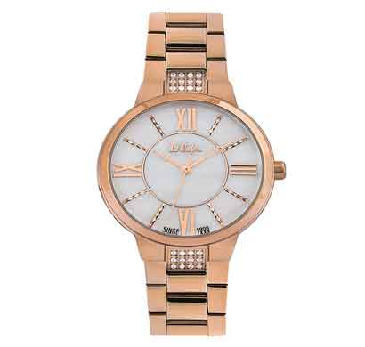 lee cooper (lc06477420) round analog mother of pearl dial ladies watch 2 year warranty