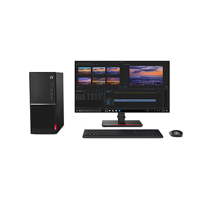 lenovo v530 (11bgs09100) tower desktop (intel core i3-9100/ 4 gb ram/ 1 tb hdd/ dos/ with dvd/ internal speaker/ 18.5 inch/ 3 years warranty) black