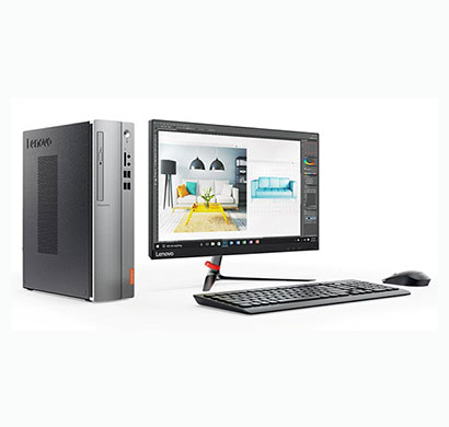 lenovo ideacentre 510s (90lx00adin) desktop (intel core i5 9400/9th gen/8gb ram/1tb hdd/dos/no dvd/18.5 inch monitor/wired keyboard and mouse/ 3 years warranty),silver