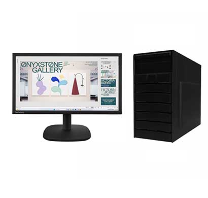 lenovo 50s (12xds0k000) desktop pc ( intel core i3/ 14th gen/ 8gb ram/ 512 gb storage/ dos/ 19.5 inch screen),black