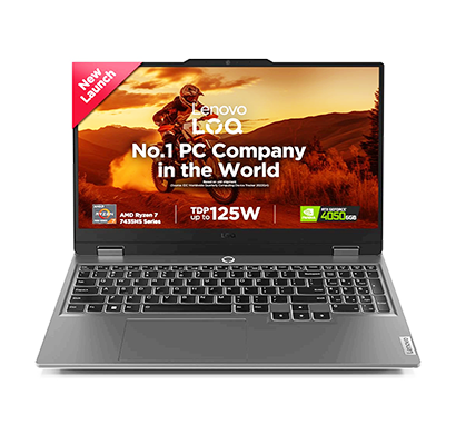 lenovo loq (83jc00egin) laptop (amd ryzen7-7435hs/ 24gb ram/ 512gb ssd/ windows 11 home + ms office/ 6gb nvidia rtx 4050 graphics/ 15.6 inch fhd/ 1 year warranty),luna grey