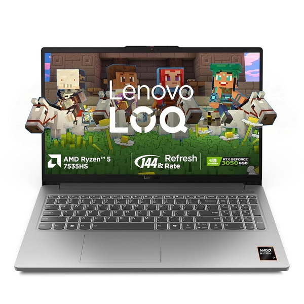 lenovo loq essential 83s00072in laptop (amd ryzen 5-7535hs/16gb ram/512gb ssd/nvidia geforce rtx 3050 6gb gddr6/ 15.6