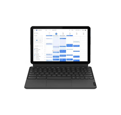 lenovo za6f0032in duet chromebook tablet (mediatek p60t/ 4gb ram/ 128gb hdd/ chrome os/ 10.1 inches/ 1 year warranty/ wifi only) ice blue+iron grey