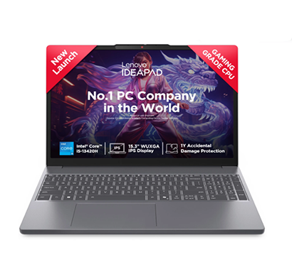 lenovo ideapad slim 3 (83k100plin) 15irh10 thin and light laptop (intel core i5-13420h / 13th gen/ 24gb ram/ 1tb ssd/ windows 11 home/ ms office/ 15.3 inch), luna grey