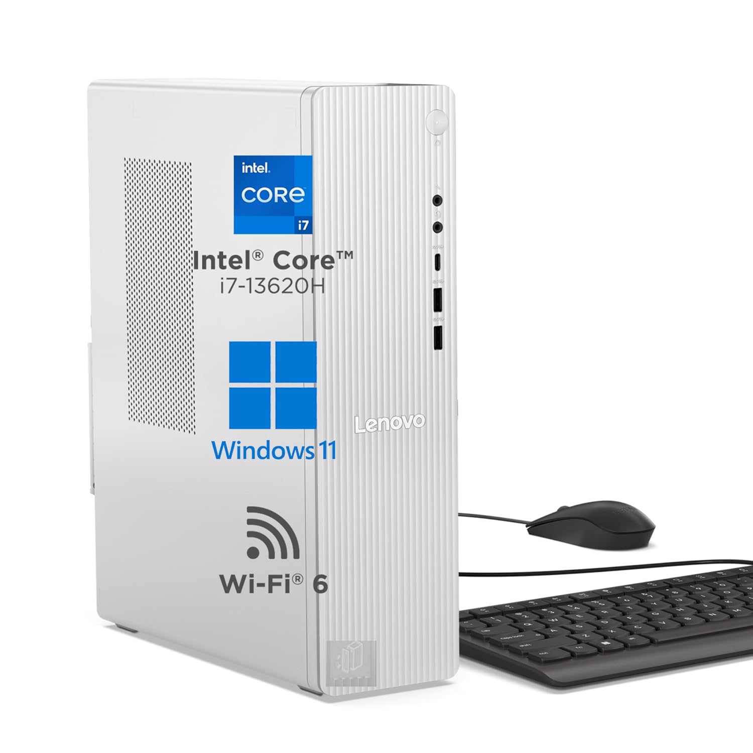 lenovo tower (90xw005win) desktop (intel core i7-13620h/ 13th gen/ 8gb ram/ 512 gb ssd/ windows 11 home/ wired keyboard & mouse),3 years warranty