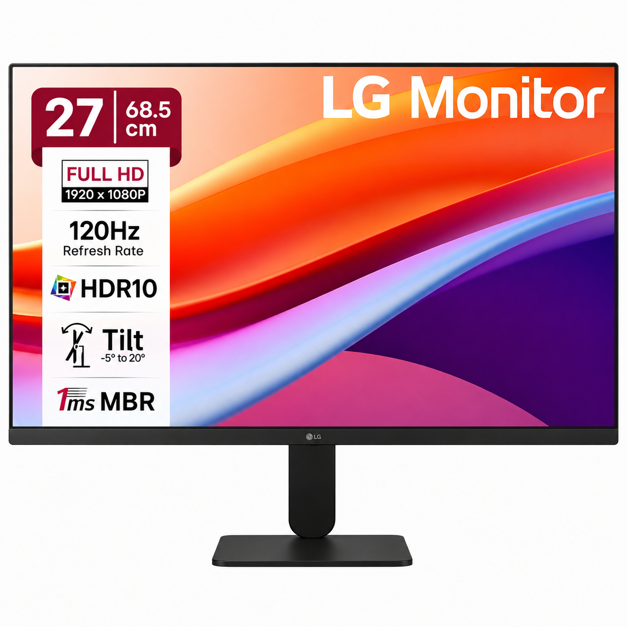 lg 27u411a-b 27 inch fhd ips monitor (ips borderless, 120hz, 1ms (mbr), vga+ hdmi port)