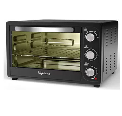lifelong ( llot36) 36l oven toaster grill ( otg) with rotisserie ( black)