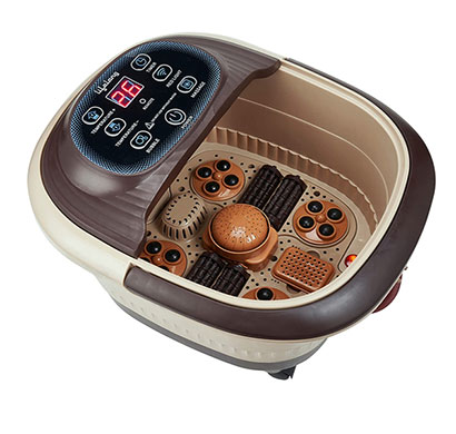 lifelong ( llm279) water heating foot spa & massager machine ( brown)