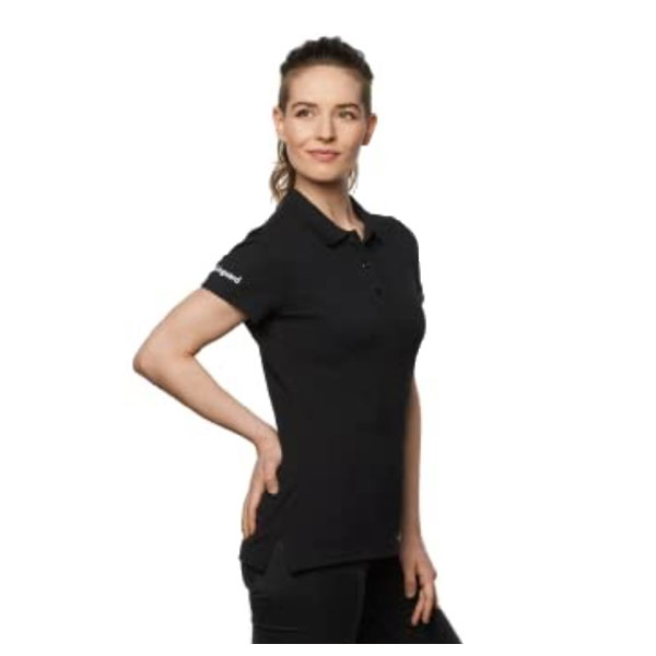 Livinguard Polo Women Tshirts (Black/ White)