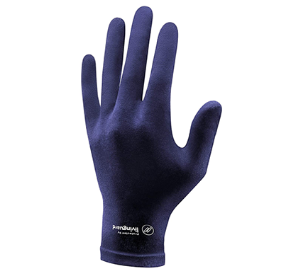 livinguard 100% cotton, antibacterial-antiviral, reusable, washable, sustainable , navy blue, gloves ( pack of 1)